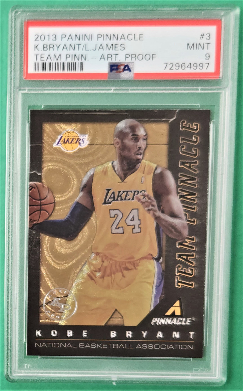 2013/14 Panini Pinnacle #3 Kobe Bryant/LeBron James Team Pinnacle Art Proof PSA 9