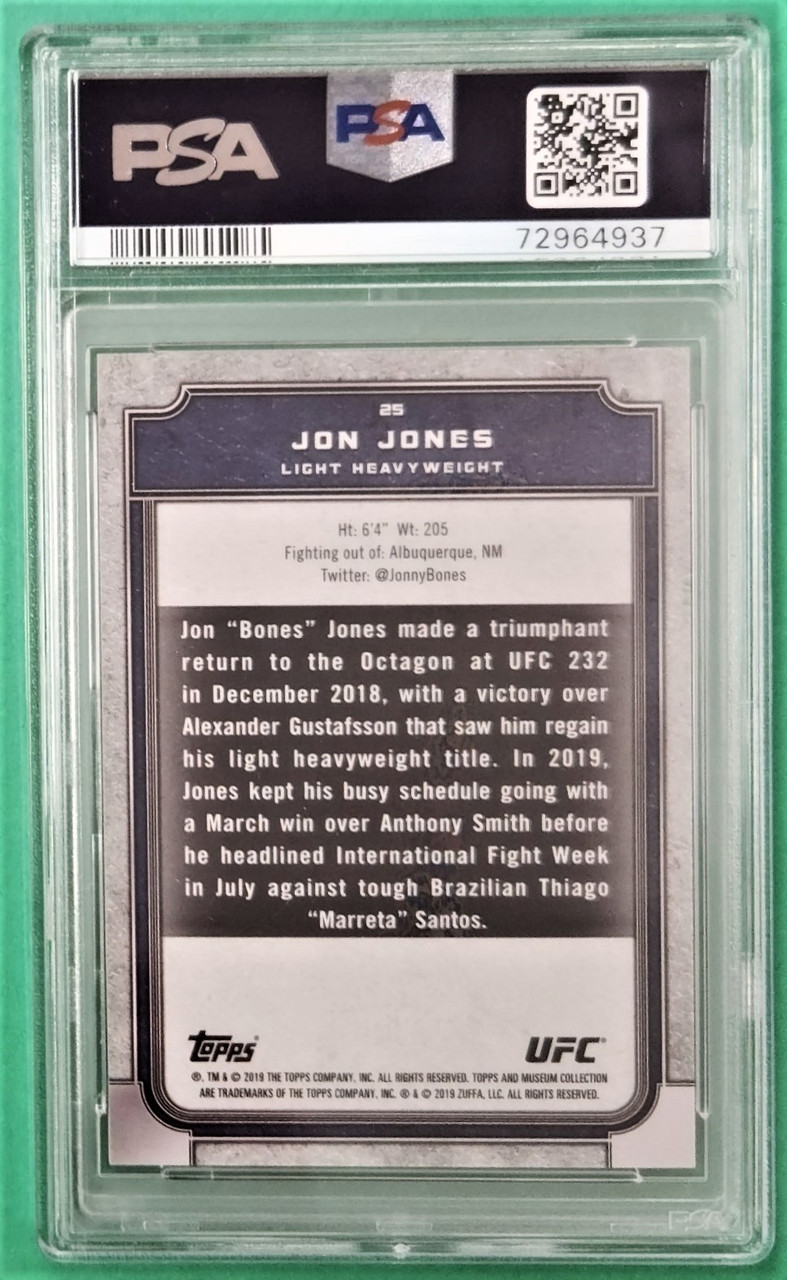 2019 Topps UFC Museum Collection #25 Jon Jones 67/159 PSA 9