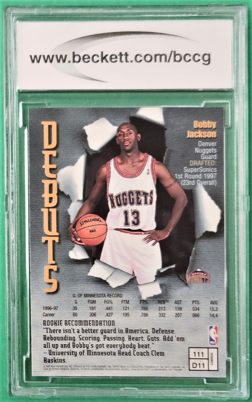 1997/98 Topps Finest #111 Bobby Jackson BCCG 9