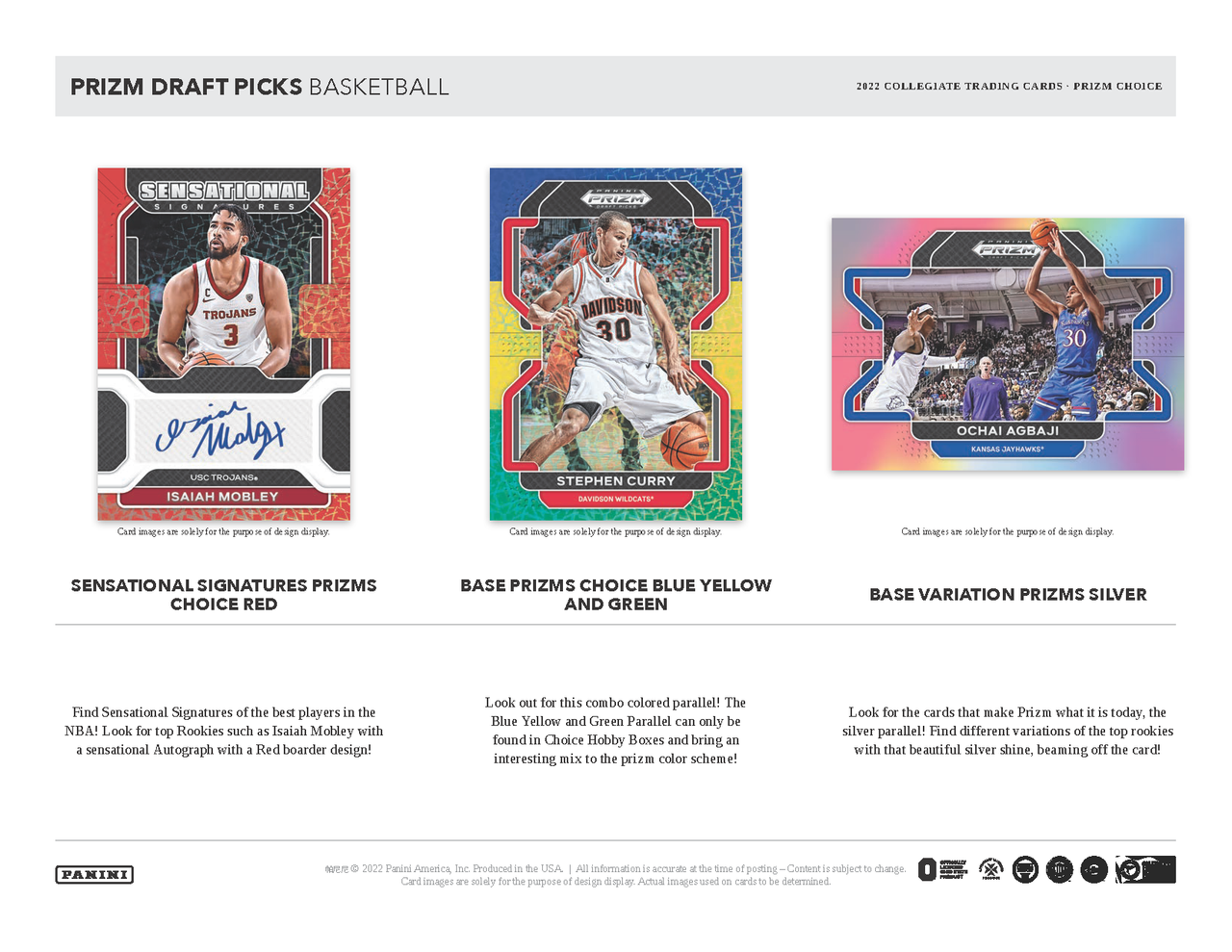 2022 Panini Prizm Draft Picks Collegiate Basketball Choice Box