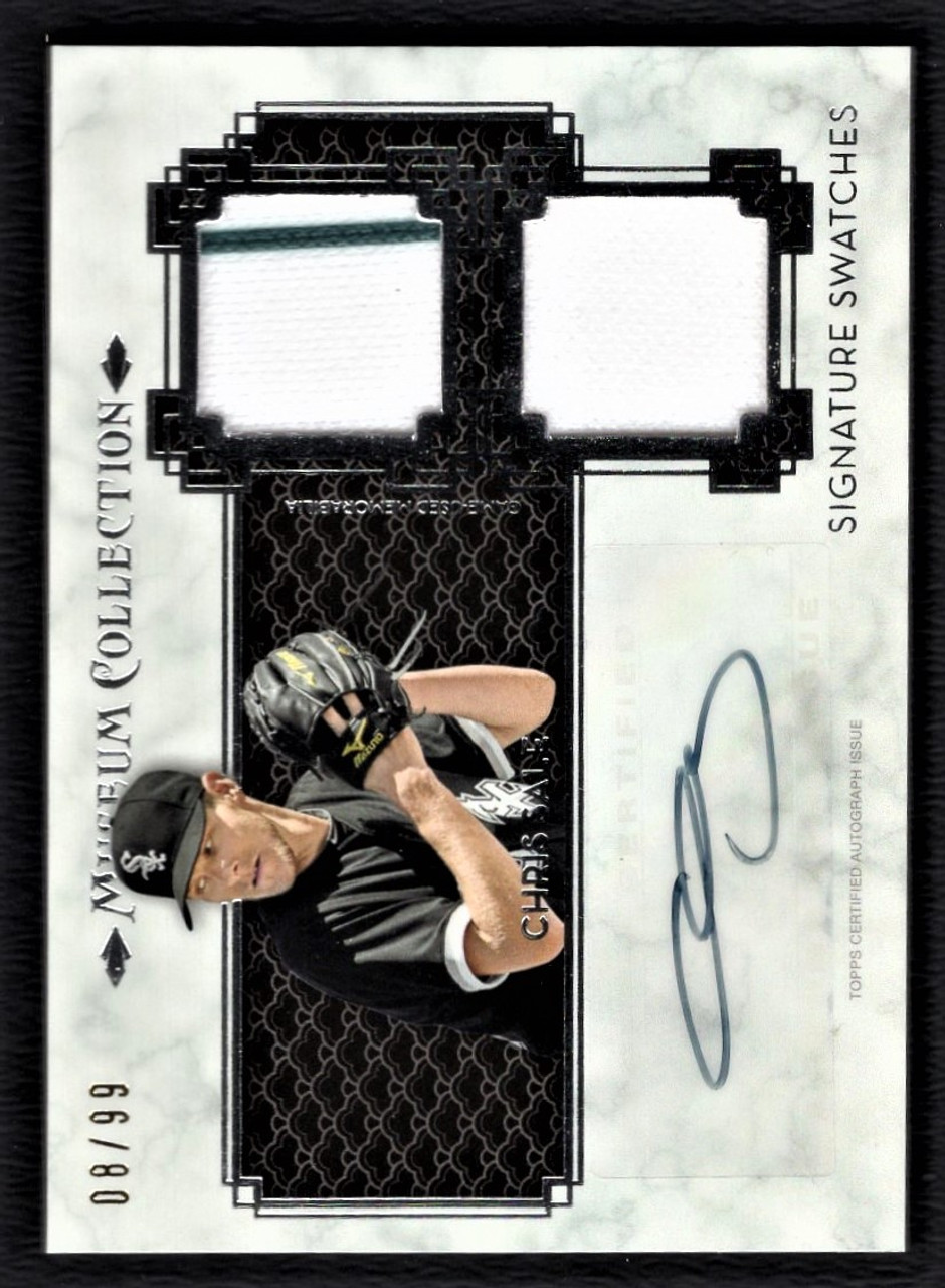 2014 Topps Museum #SSD-CS Chris Sale Signature Swatches Dual Jersey Autograph 08/99
