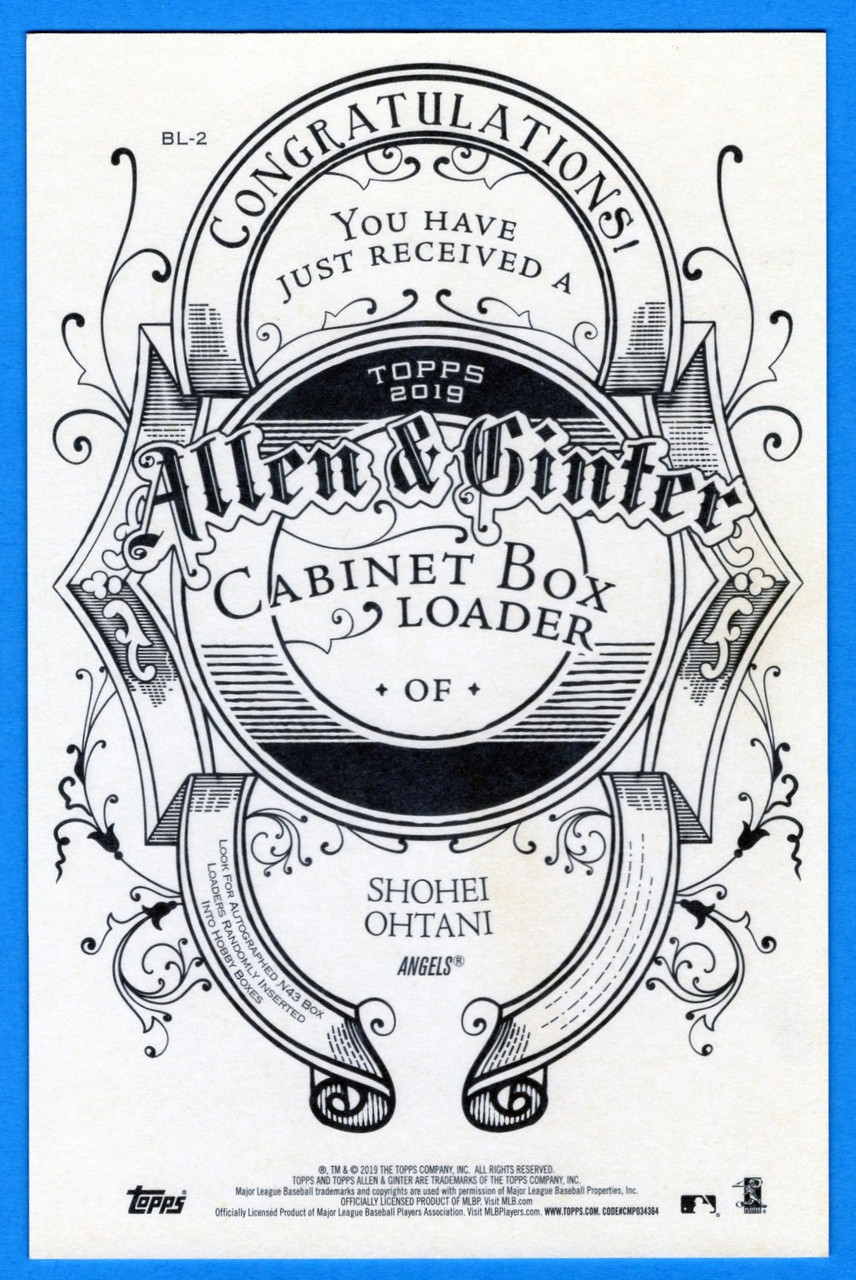 2019 Topps Allen & Ginter #BL-2 Shohei Ohtani A&G Cabinet Boxloader