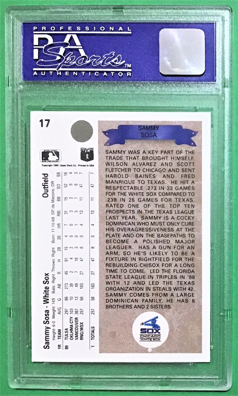 Sammy Sosa (Chicago White Sox) 1990 Upper Deck Baseball #17