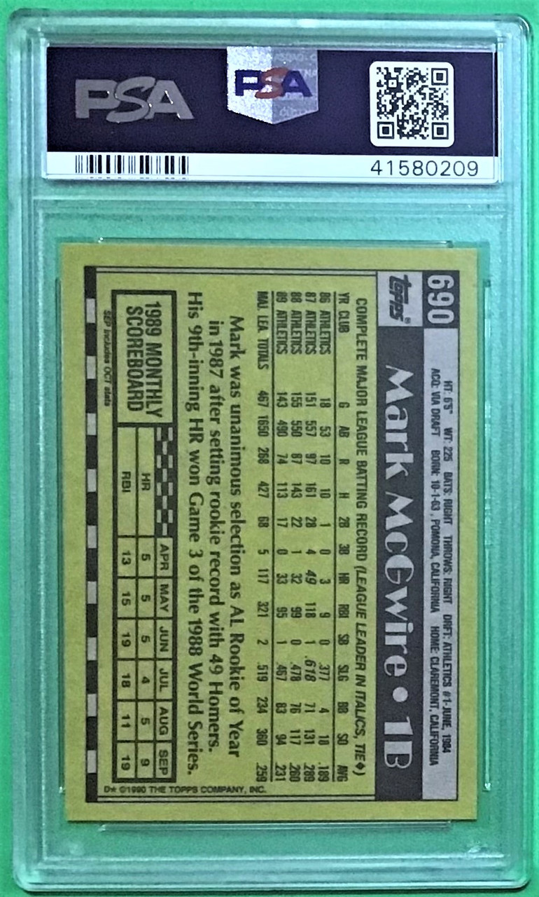 1990 Topps #690 Mark McGwire PSA 9