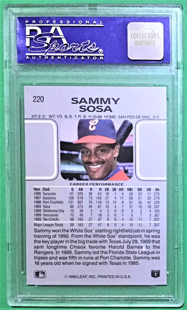 1990 Topps #692 Sammy Sosa PSA 9 - The Baseball Card King, Inc.