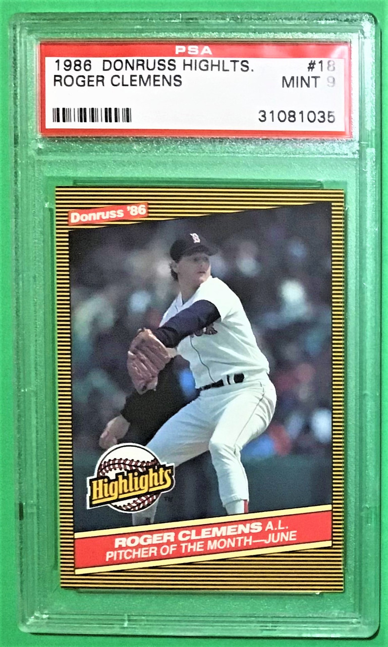 1986 Donruss Highlights #18 Roger Clemens PSA 9