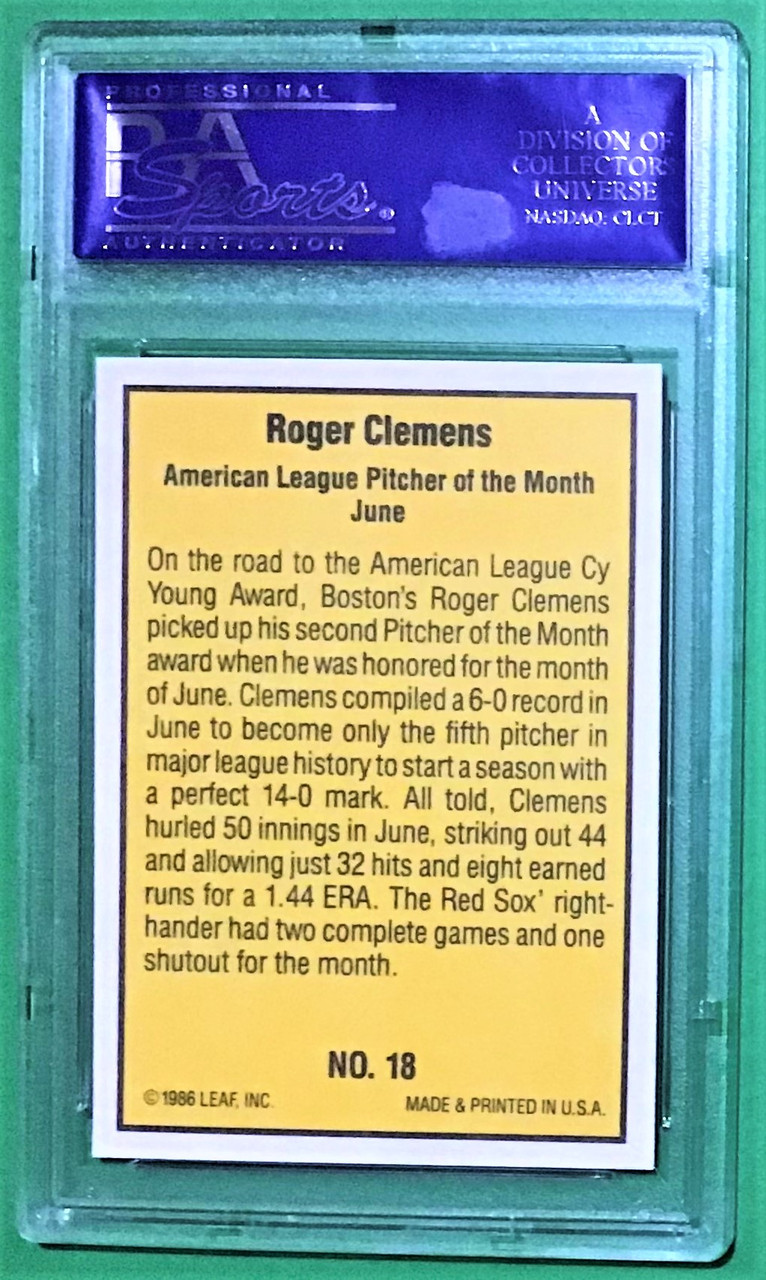 Roger Clemens Autographed 1986 Donruss Oversized Card (PSA)