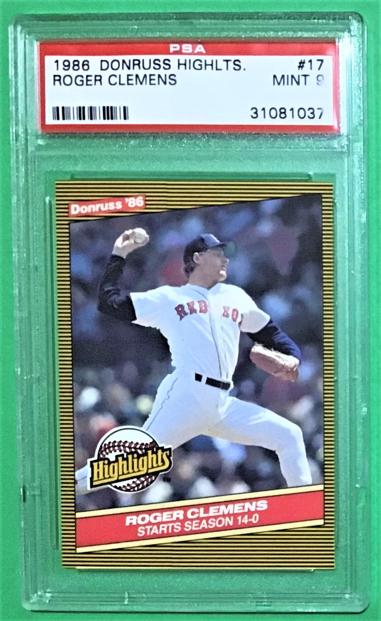 1986 Donruss Highlights #17 Roger Clemens PSA 9