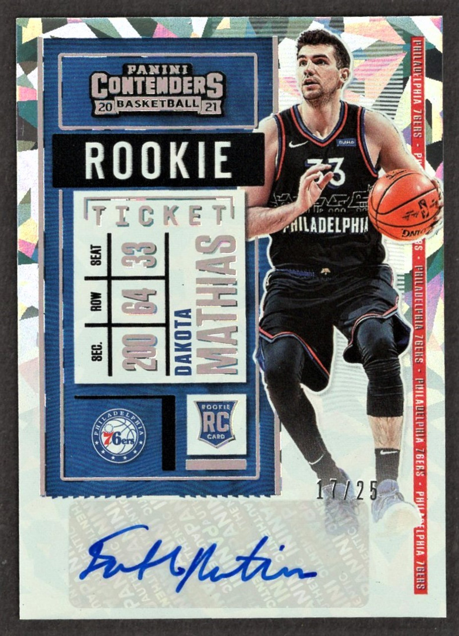 2020/21 Panini Contenders #151 Dakota Mathias Cracked Ice Rookie Ticket Autograph 17/25