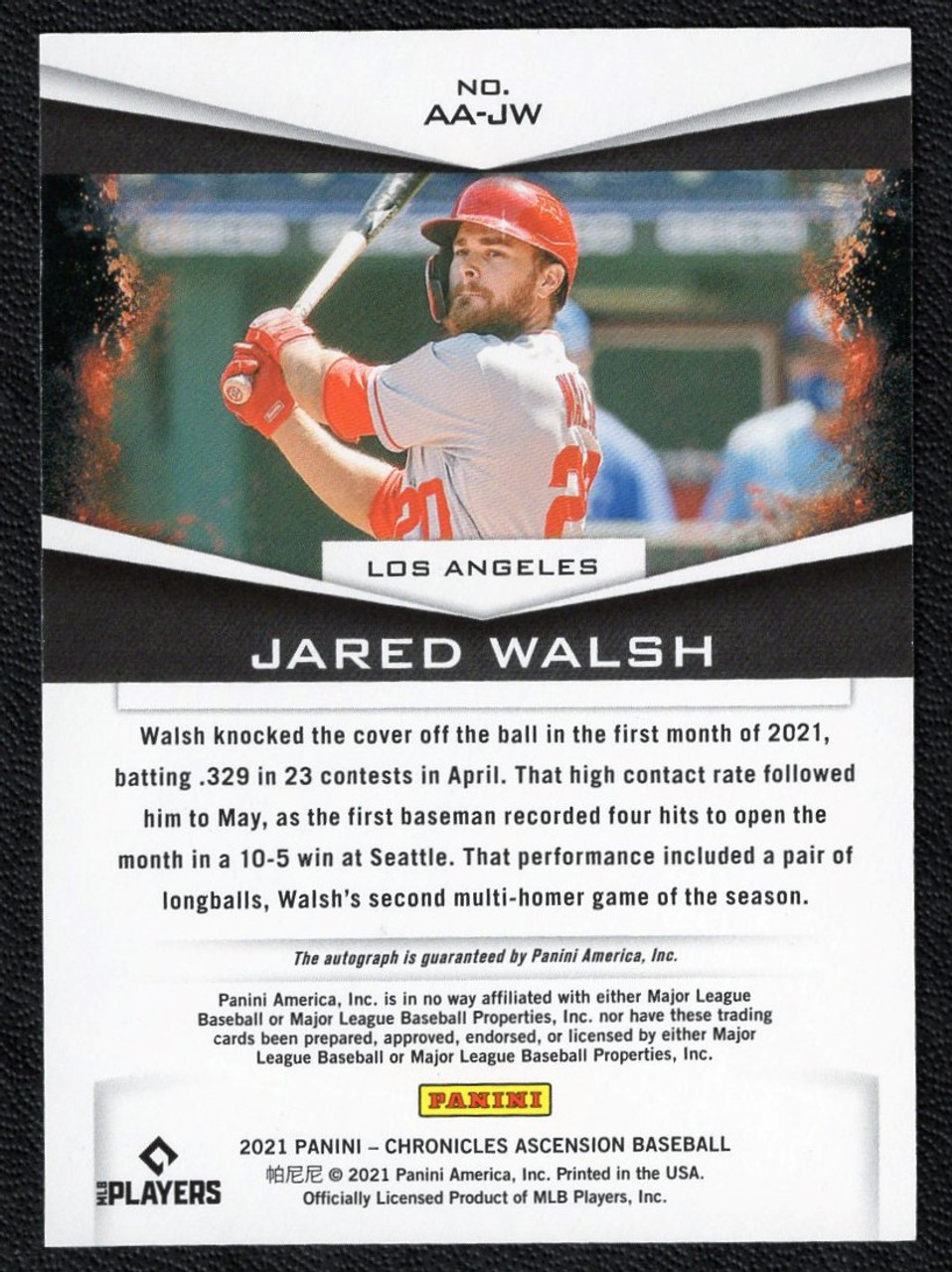 2021 Panini Chronicles #AA-JW Jared Walsh Ascension Autograph