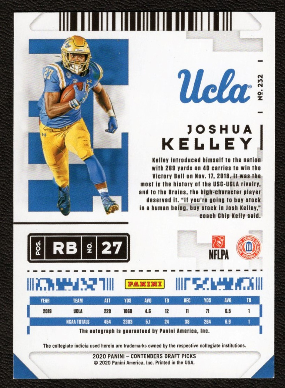 2021 Panini Contenders Draft #232 Joshua Kelley College Ticket Autograph