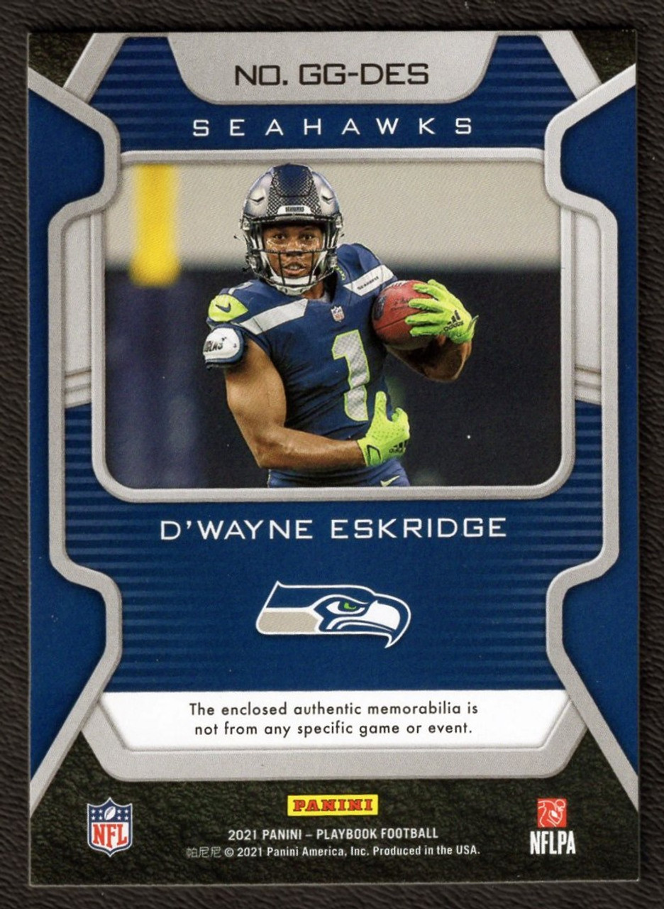 2021 Panini Playbook #GG-DES D'Wayne Eskridge Gridiron Gear Jersey Relic