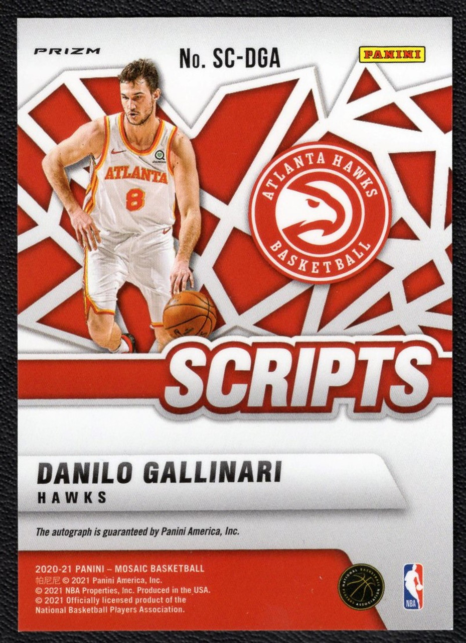 2020/21 Panini Mosaic #SC-DGA Danilo Gallinari Orange Prizm Scripts Autograph