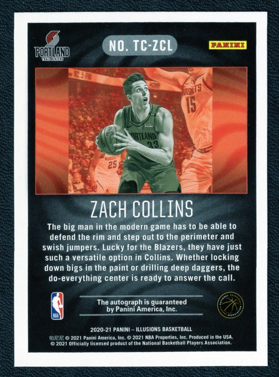 2020/21 Panini Illusions #TC-ZCL Zach Collins Trophy Collection Autograph