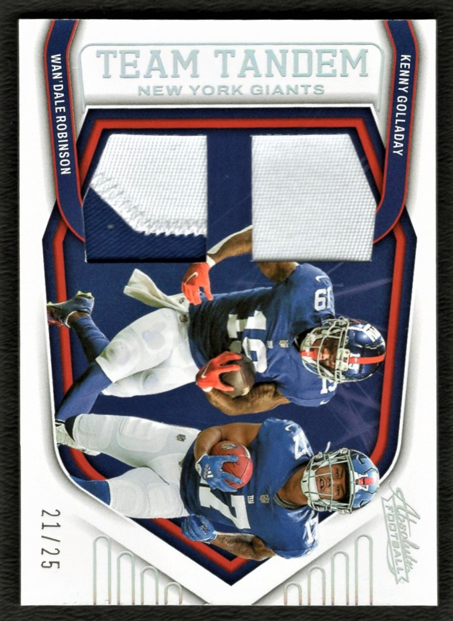 2022 Panini Absolute #TT-KW Kenny Golladay/Wan'Dale Robinson Team Tandem Jersey Patches /  21/25
