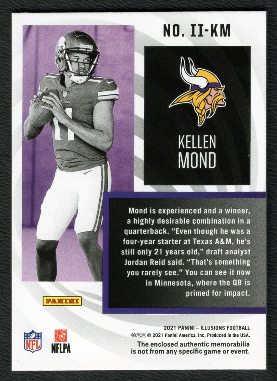 2021 Panini Illusions #II-KM Kellen Mond Instant Impact Rookie Jersey Relic