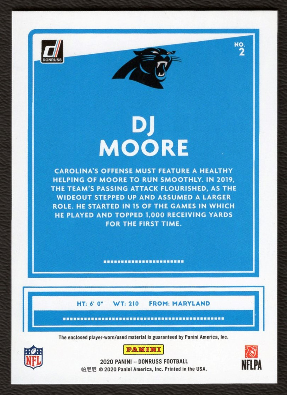 2020 Panini Donruss #2 DJ Moore Player Worn Jersey Relic