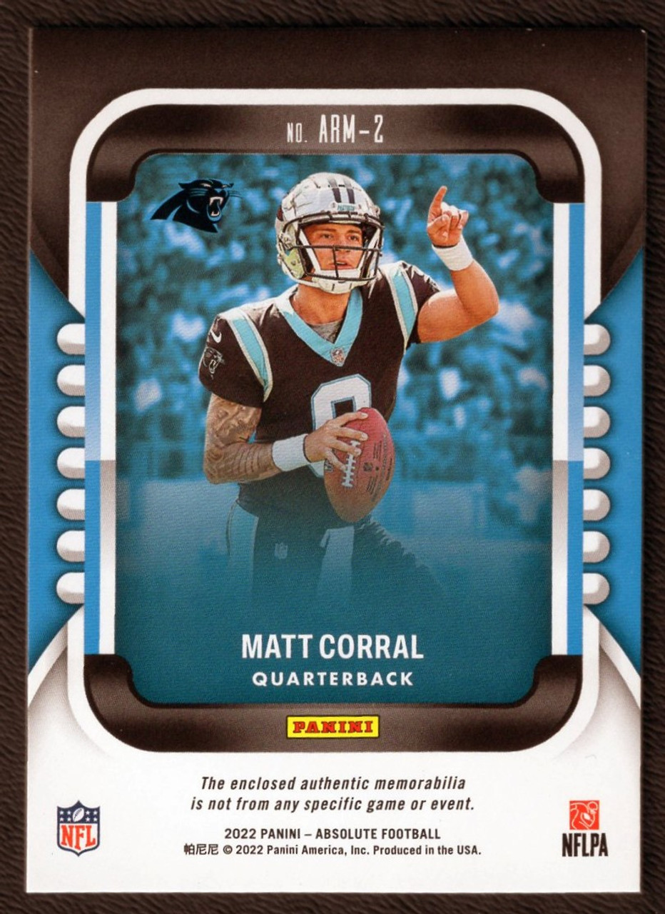 2022 Panini Absolute #ARM-2 Matt Corral Rookie/RC Materials Jersey Relic