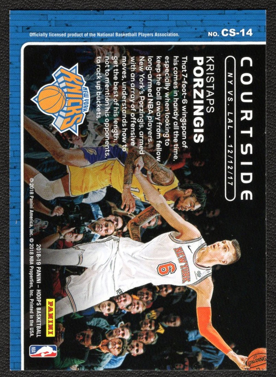 2018/19 Panini Hoops #CS-14 Kristaps Porzingis Courtside Parallel 20/25