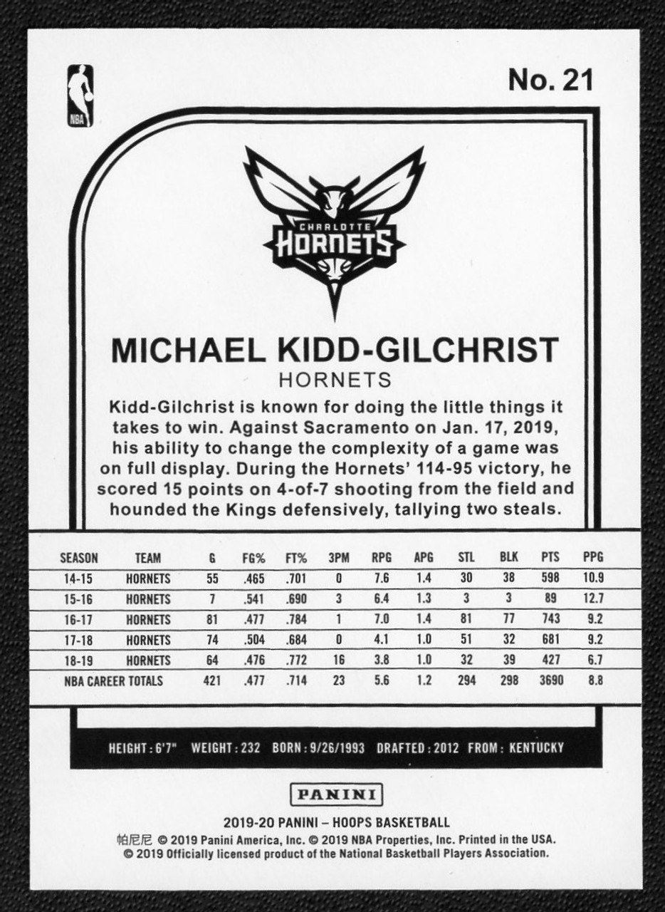 2019/20 Panini Hoops #21 Michael Kidd-Gilchrist Green Parallel 93/99