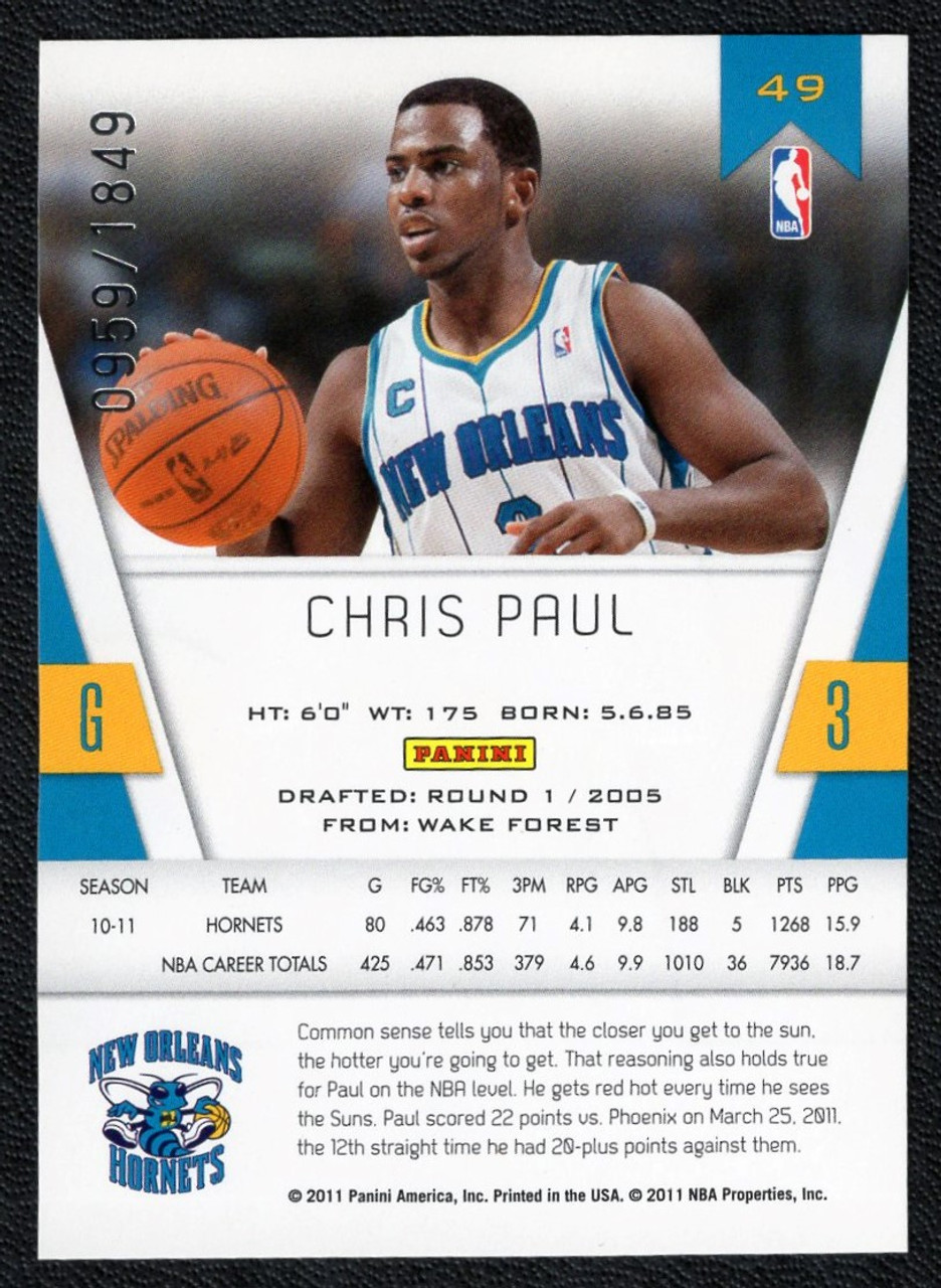 2010/11 Panini Totally Certified #49 Chris Paul Silver Foil Parallel 0959/1849