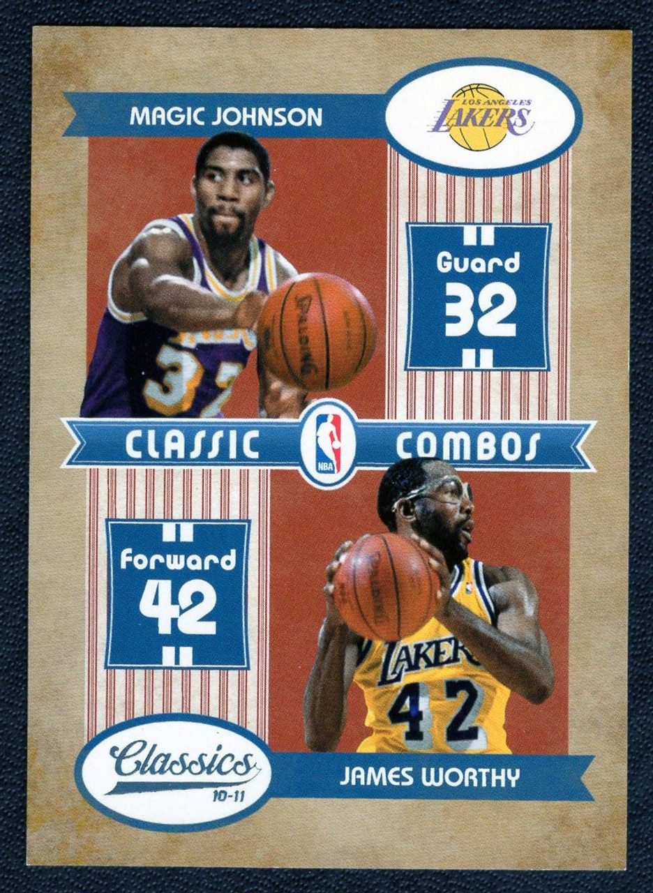 2010/11 Panini Classics #2 Earvin "Magic" John / James Worthy Classic Combos Platinum Parallel 16/25