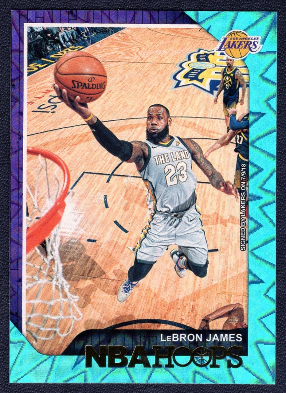 2018/19 Panini Hoops #82 LeBron James Teal Explosion Parallel
