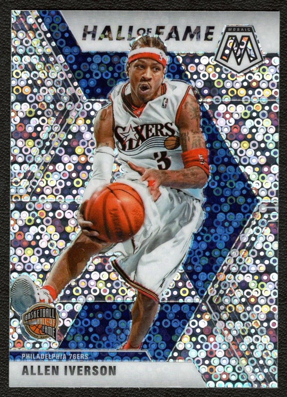 2019/20 Panini Mosaic #287 Allen Iverson Hall Of Fame Fast Break Silver