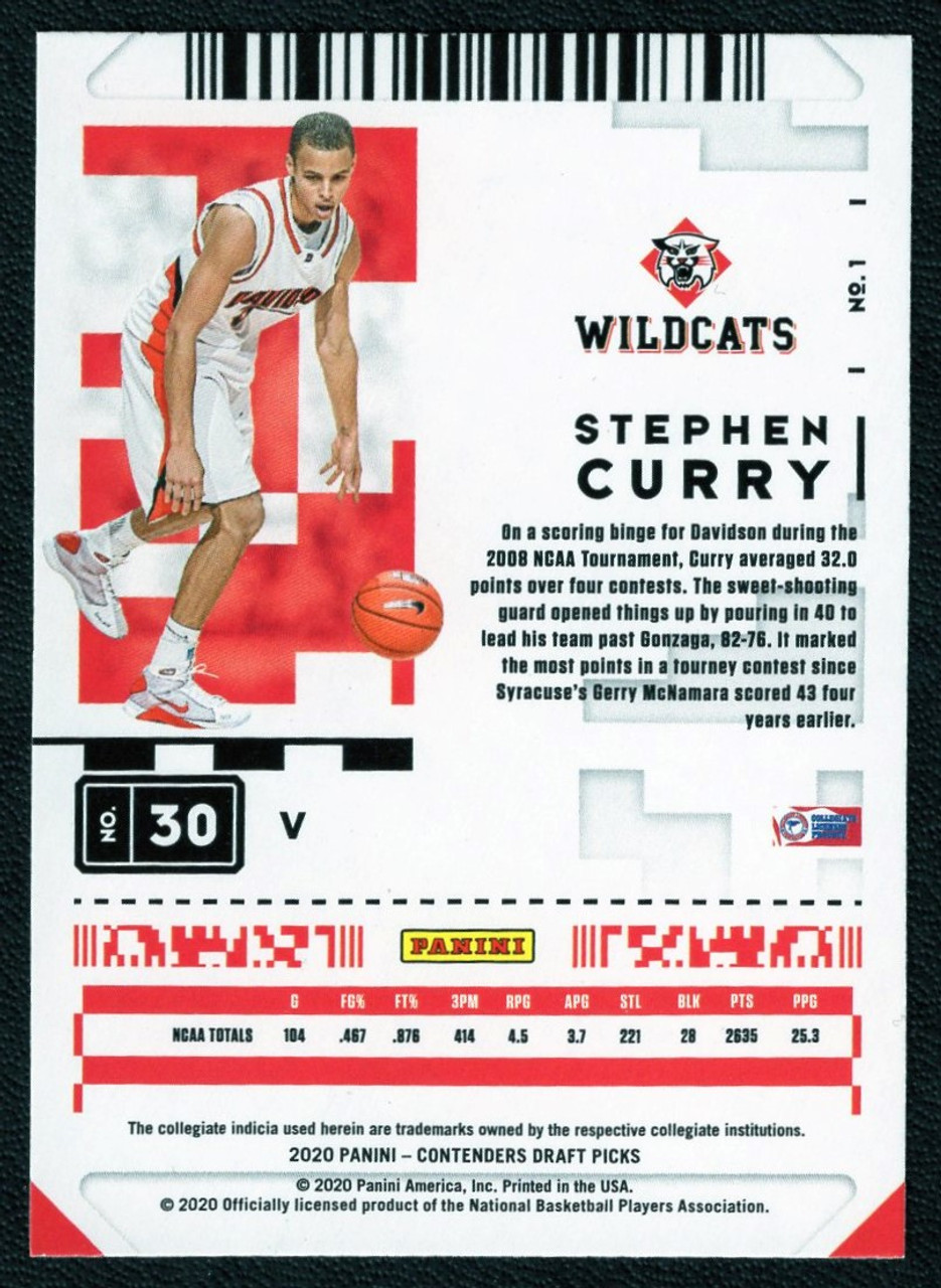 2020 Panini Contenders Draft Picks #1 Stephen Curry Variation