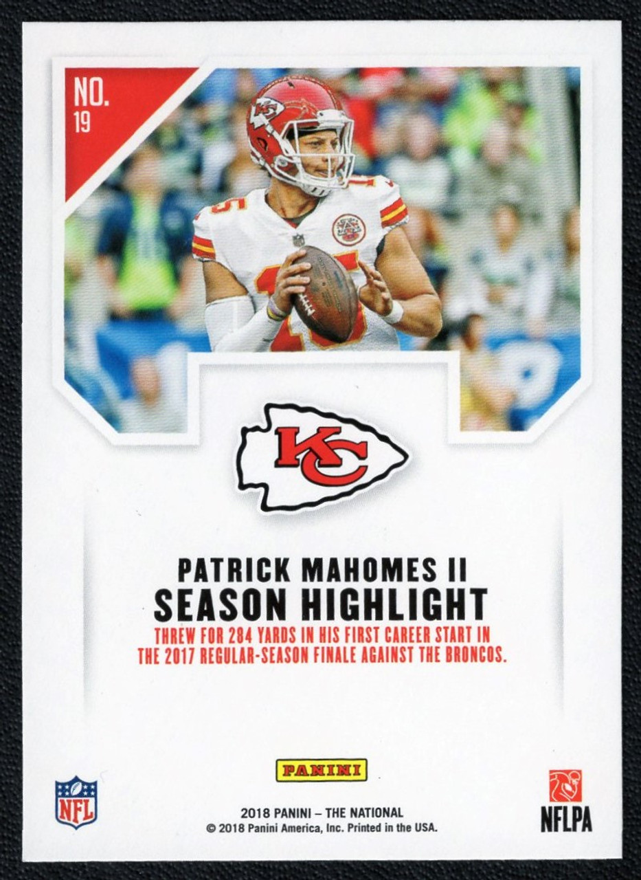 2018 Panini The National #19 Patrick Mahomes II (#2)