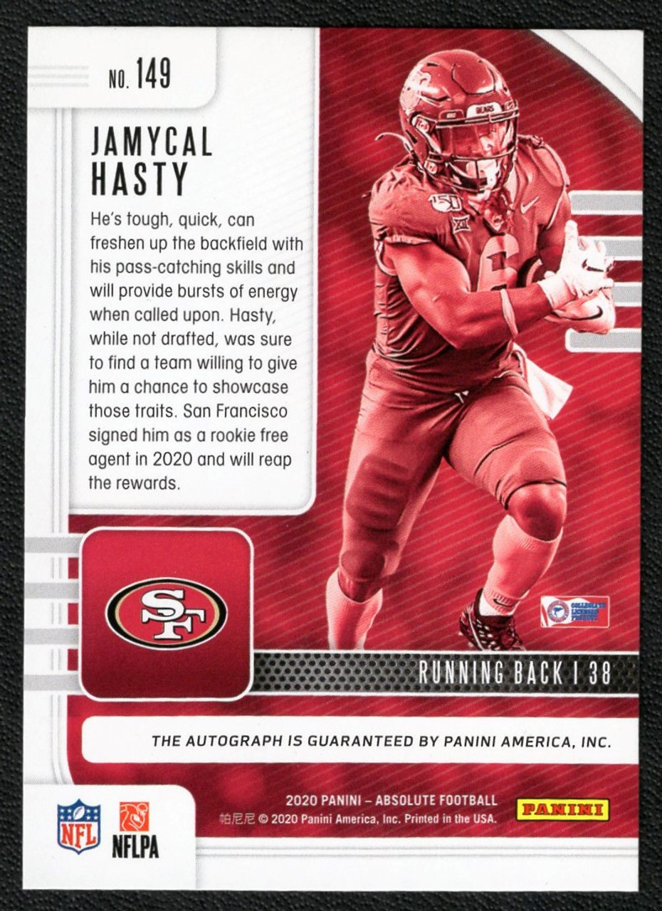 2020 Panini Absolute #149 Jamycal Hasty Red Spectrum Rookie Autograph 64/75