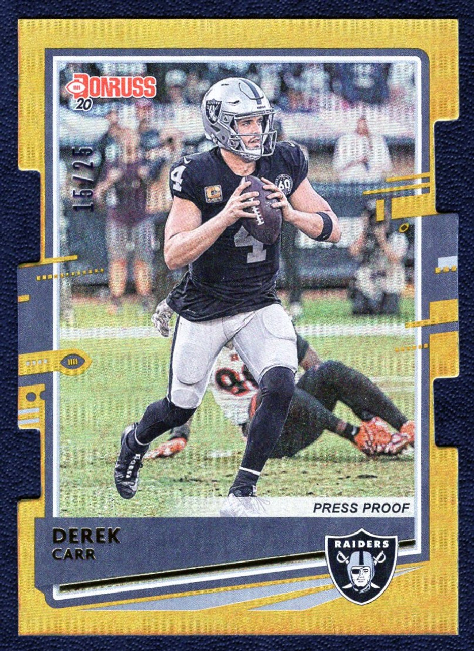 2020 Panini Donruss #197 Derek Carr Gold Press Proof Die Cut 15/25