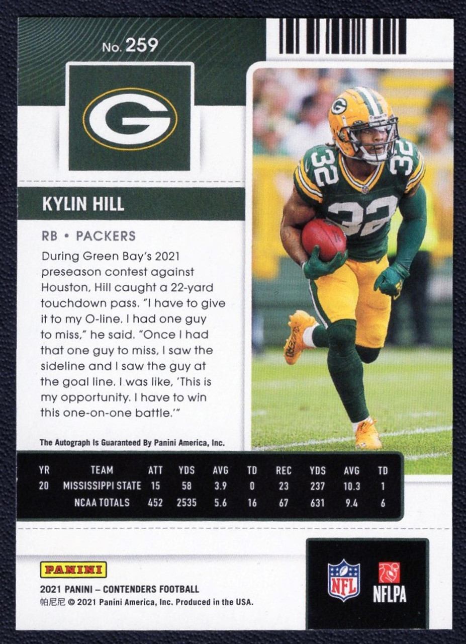 2021 Panini Contenders #259 Kylin Hill Rookie Ticket Autograph