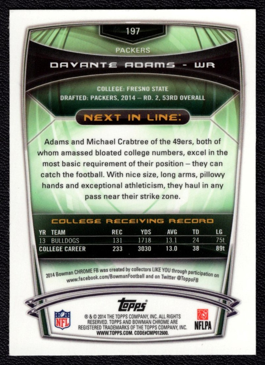 2014 Bowman Chrome #197 Davante Adams Rookie