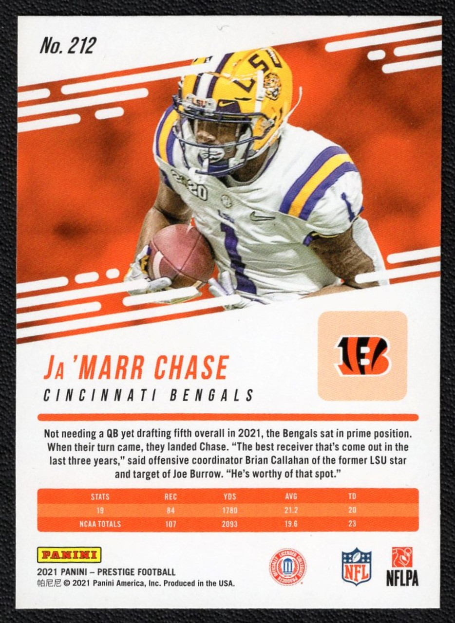 2021 Panini Prestige #212 Ja'Marr Chase Rookie