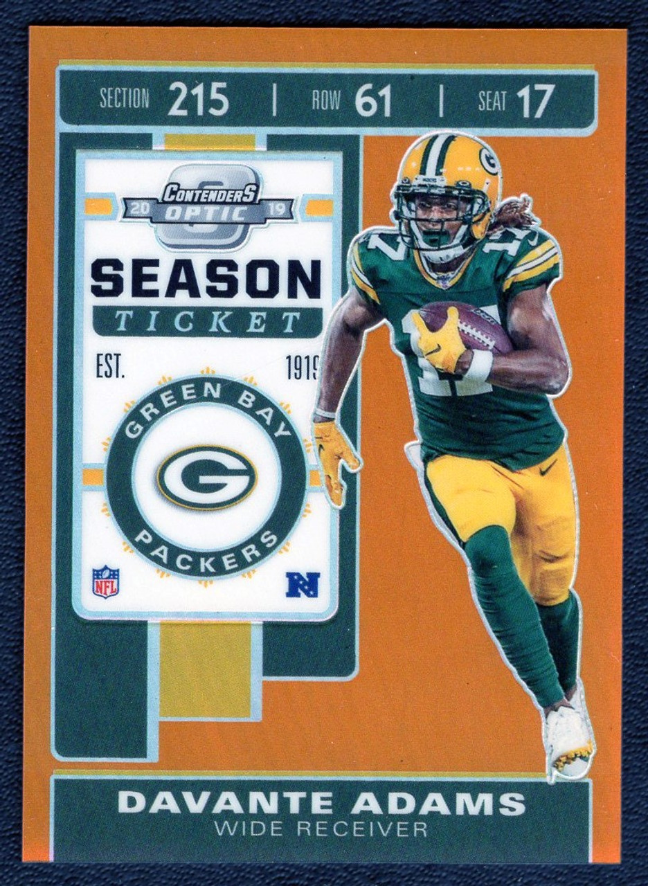 2019 Panini Contenders Optic #61 Davante Adams Season Ticket Orange Prizm 48/50