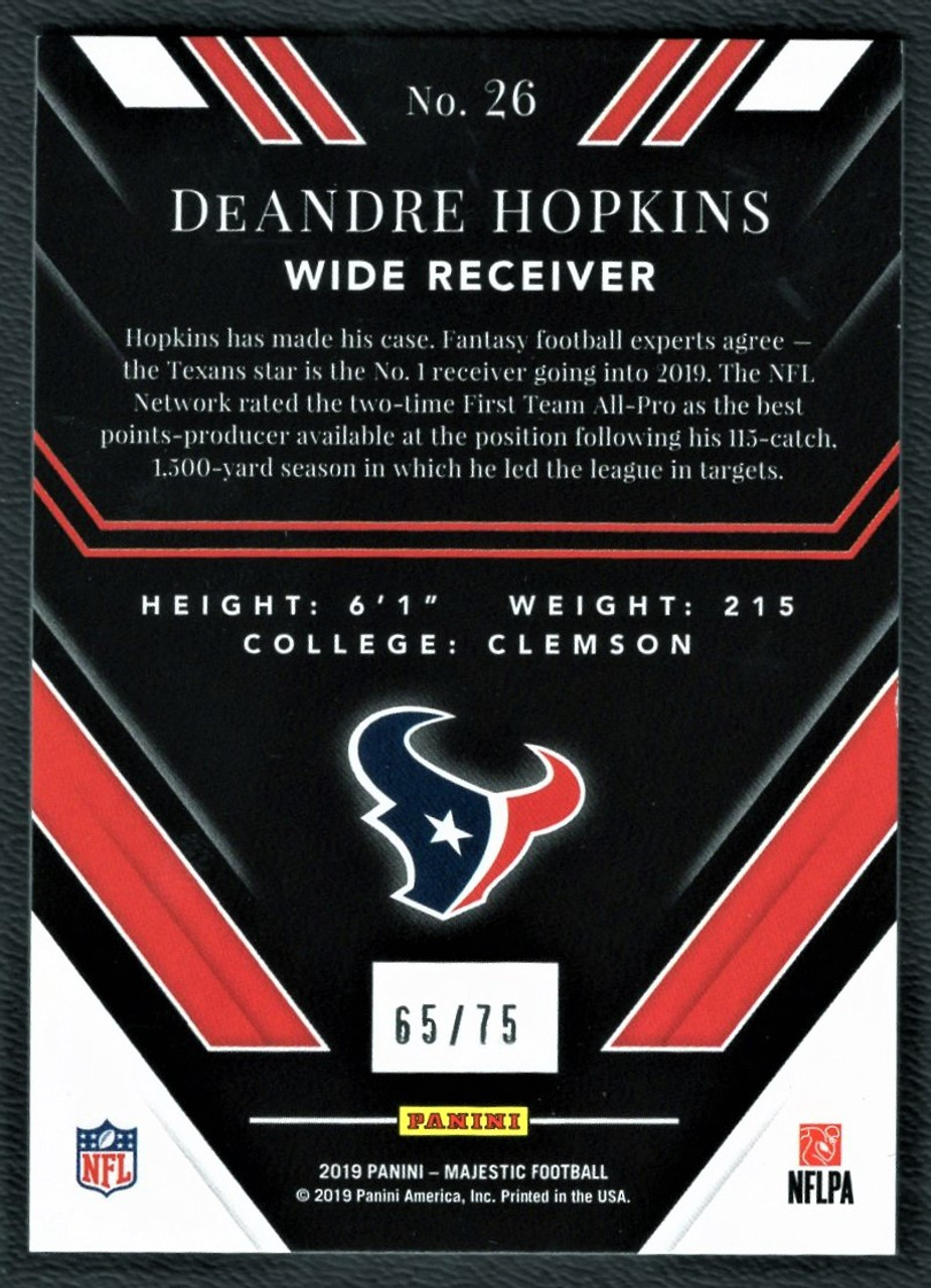 2019 Panini Majestic #26 DeAndre Hopkins Parallel 65/75