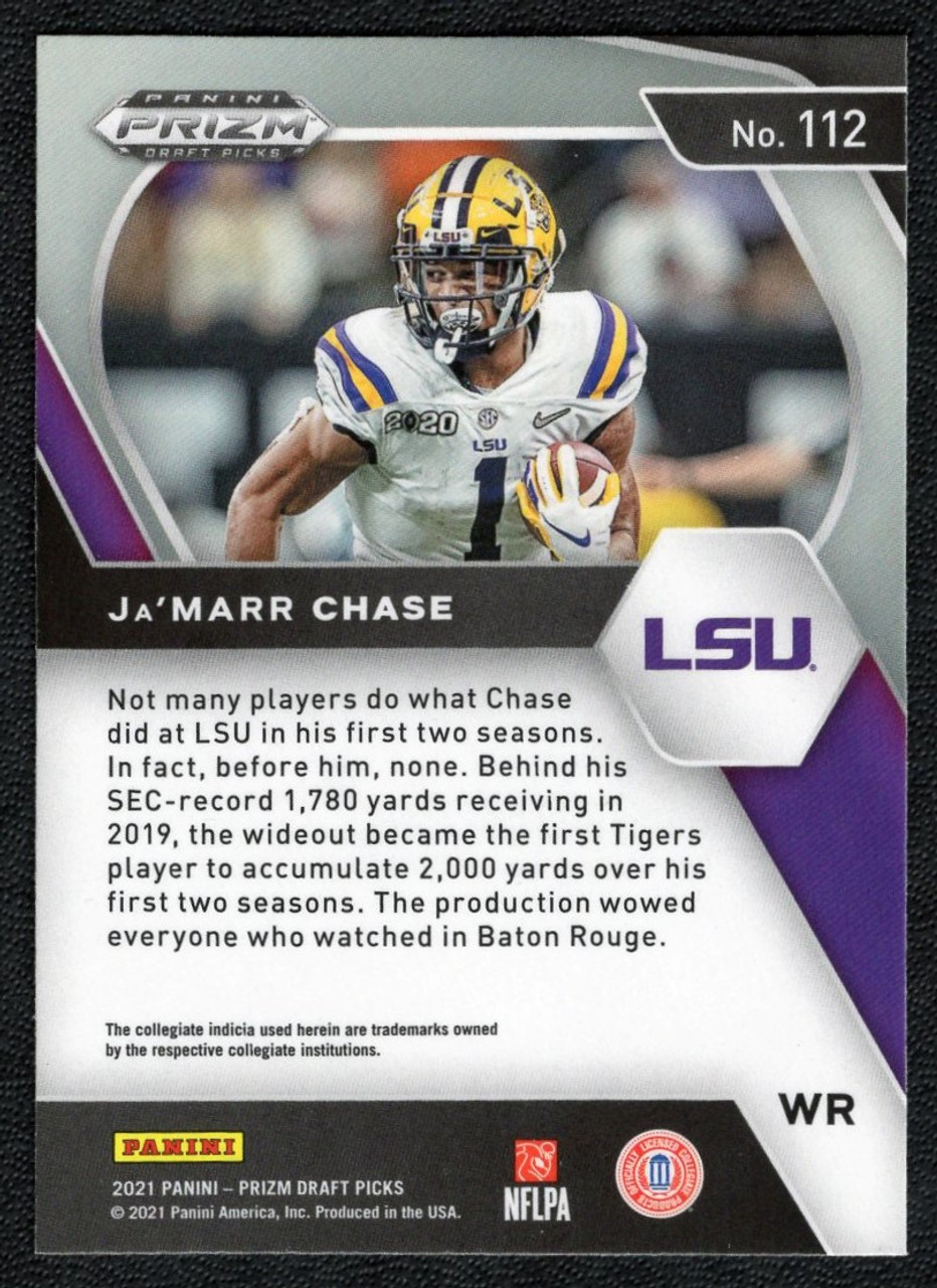 2021 Panini Prizm Draft Picks #112 Ja'Marr Chase Rookie