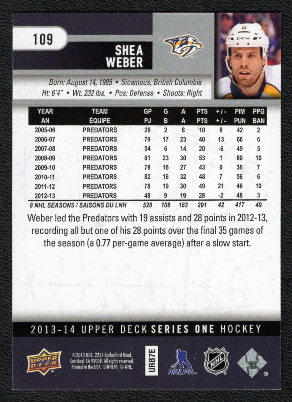 2013-14 Upper Deck Series 1 #109 Shea Weber High Gloss 04/10