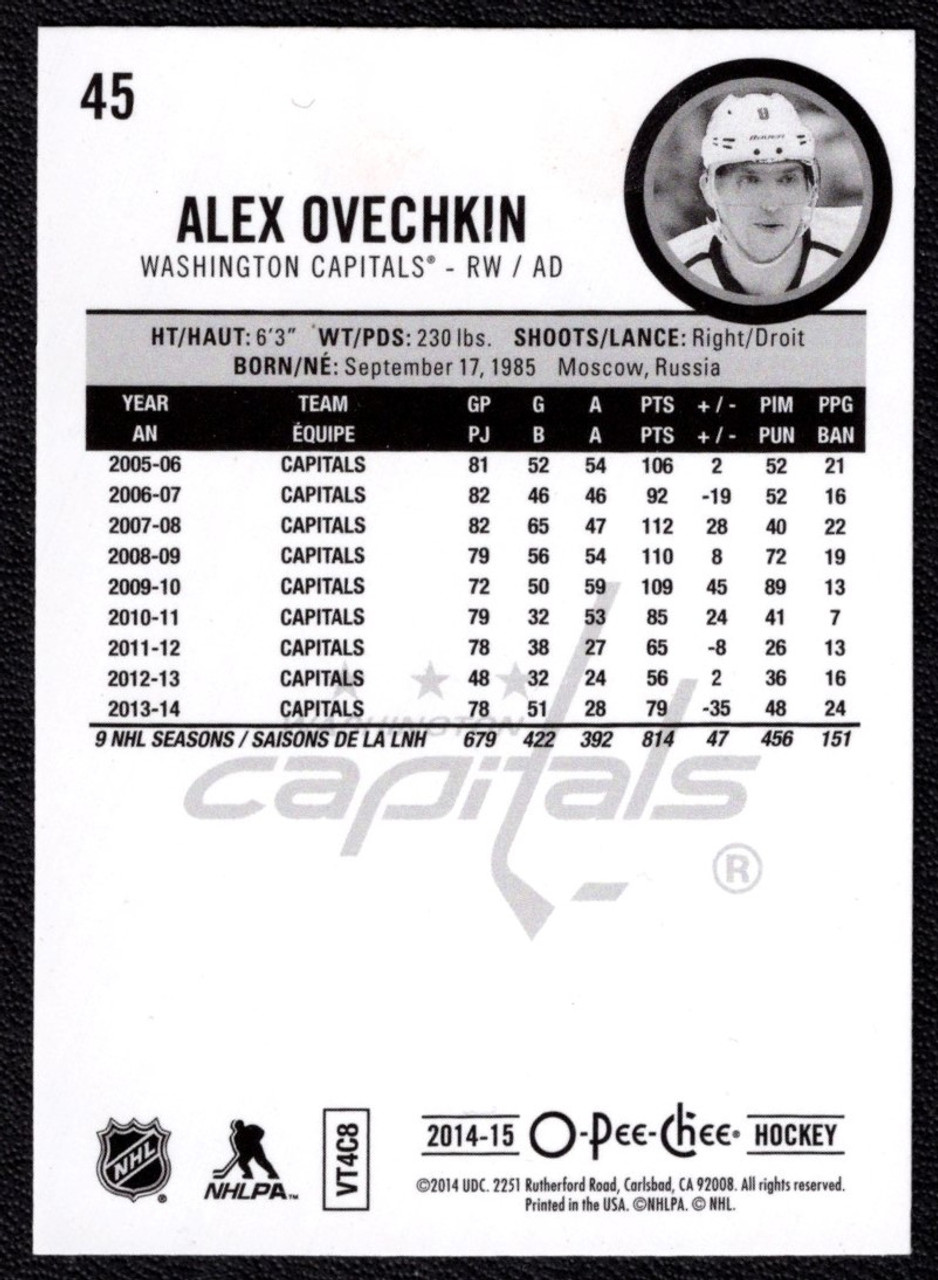 2014-15 Upper Deck O-Pee-Chee #45 Alex Ovechkin Rainbow