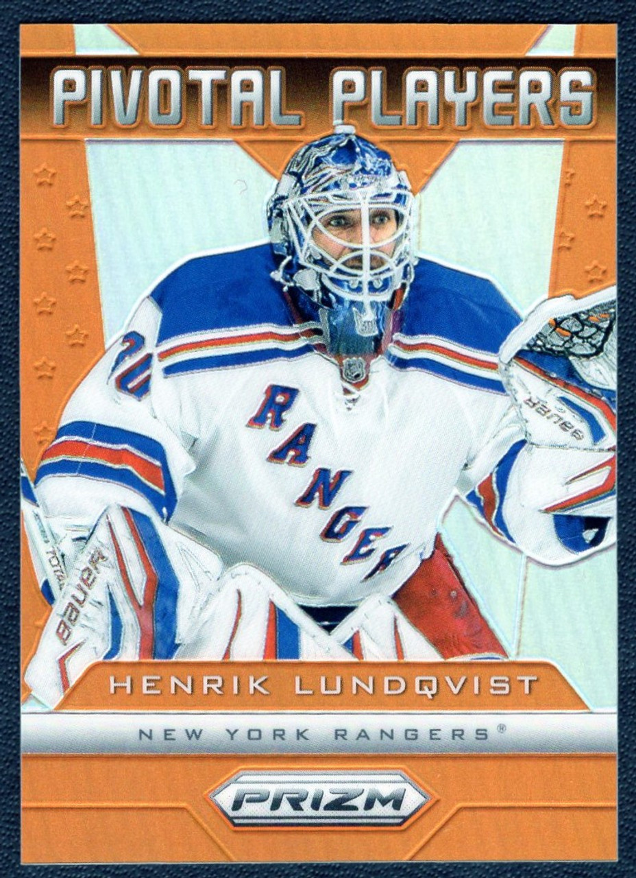 2013-14 Panini Prizm #PP-19 Henrik Lundqvist Pivotal Players Orange Parallel 28/50