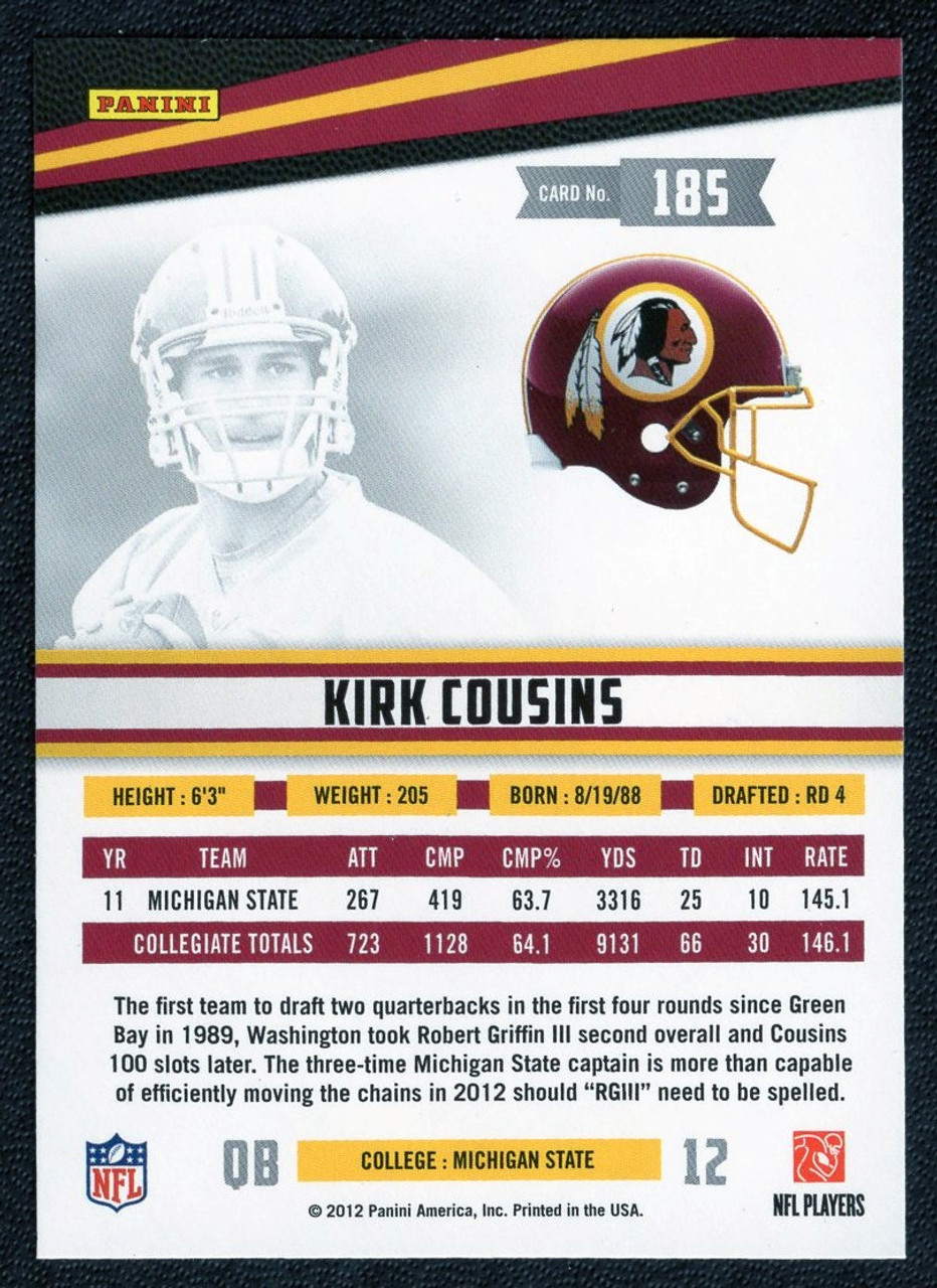 2012 Panini Rookies & Stars #185 Kirk Cousins Rookie