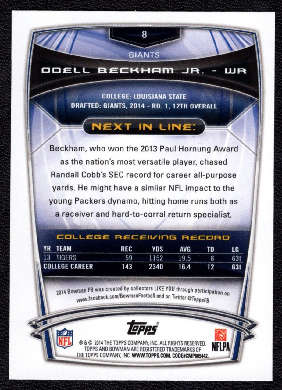2014 Bowman #8 Odell Beckham Jr. Rookie