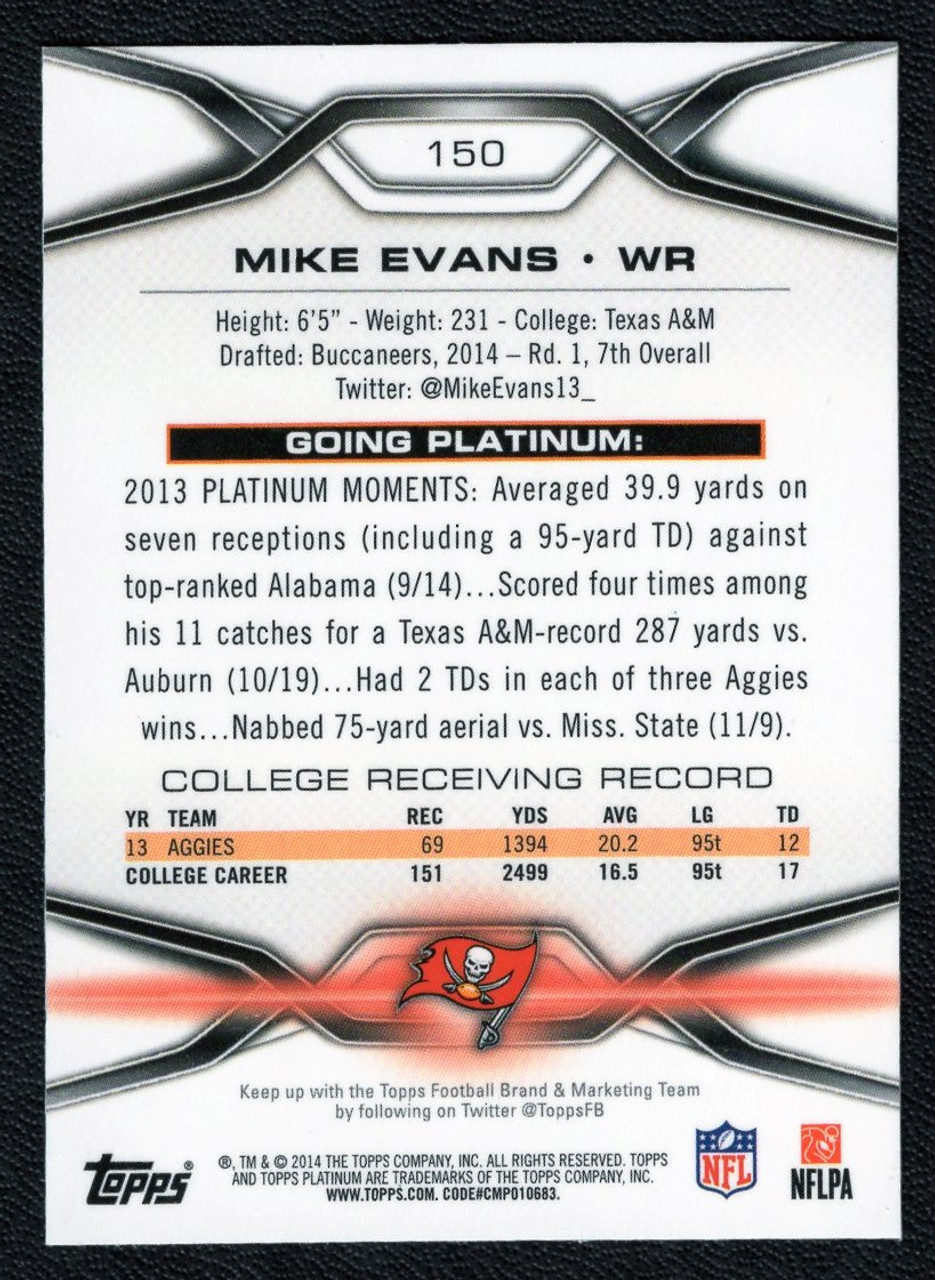 2014 Topps Platinum #150 Mike Evans Xfractor Refractor Rookie