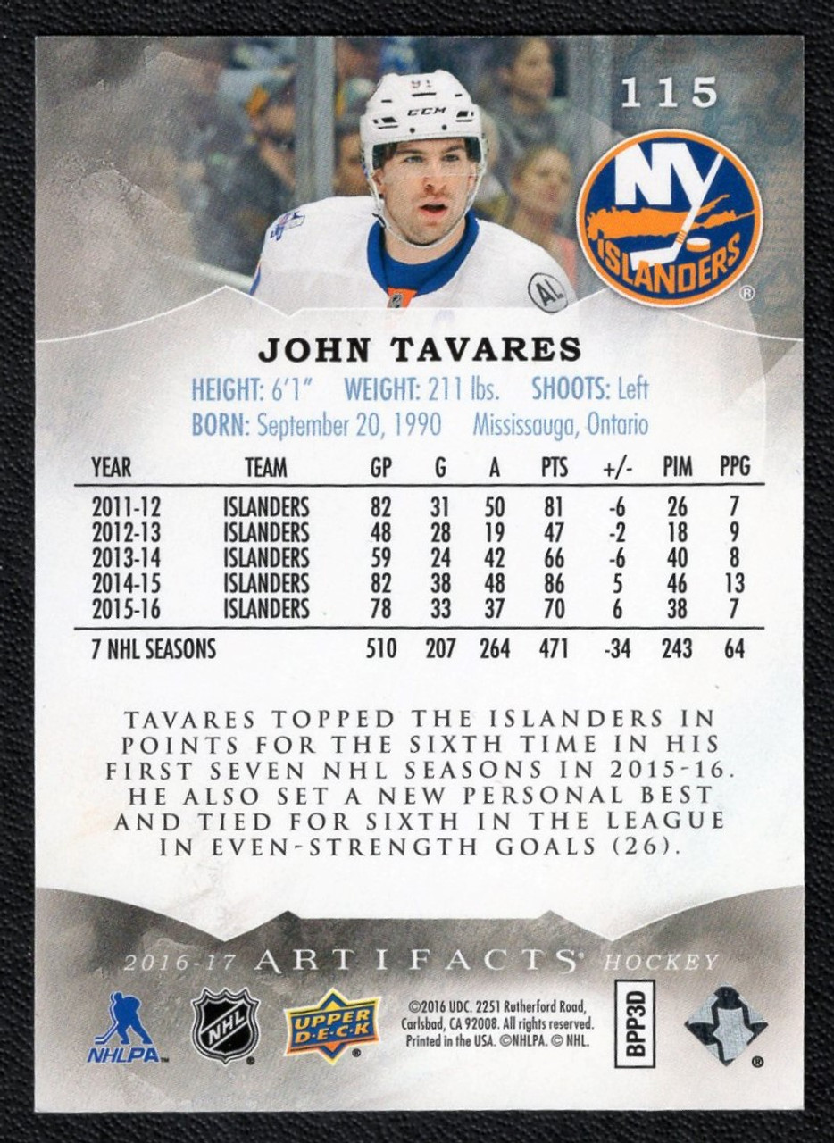 2016-17 Upper Deck Artifacts #115 John Tavares Emerald Parallel 41/99