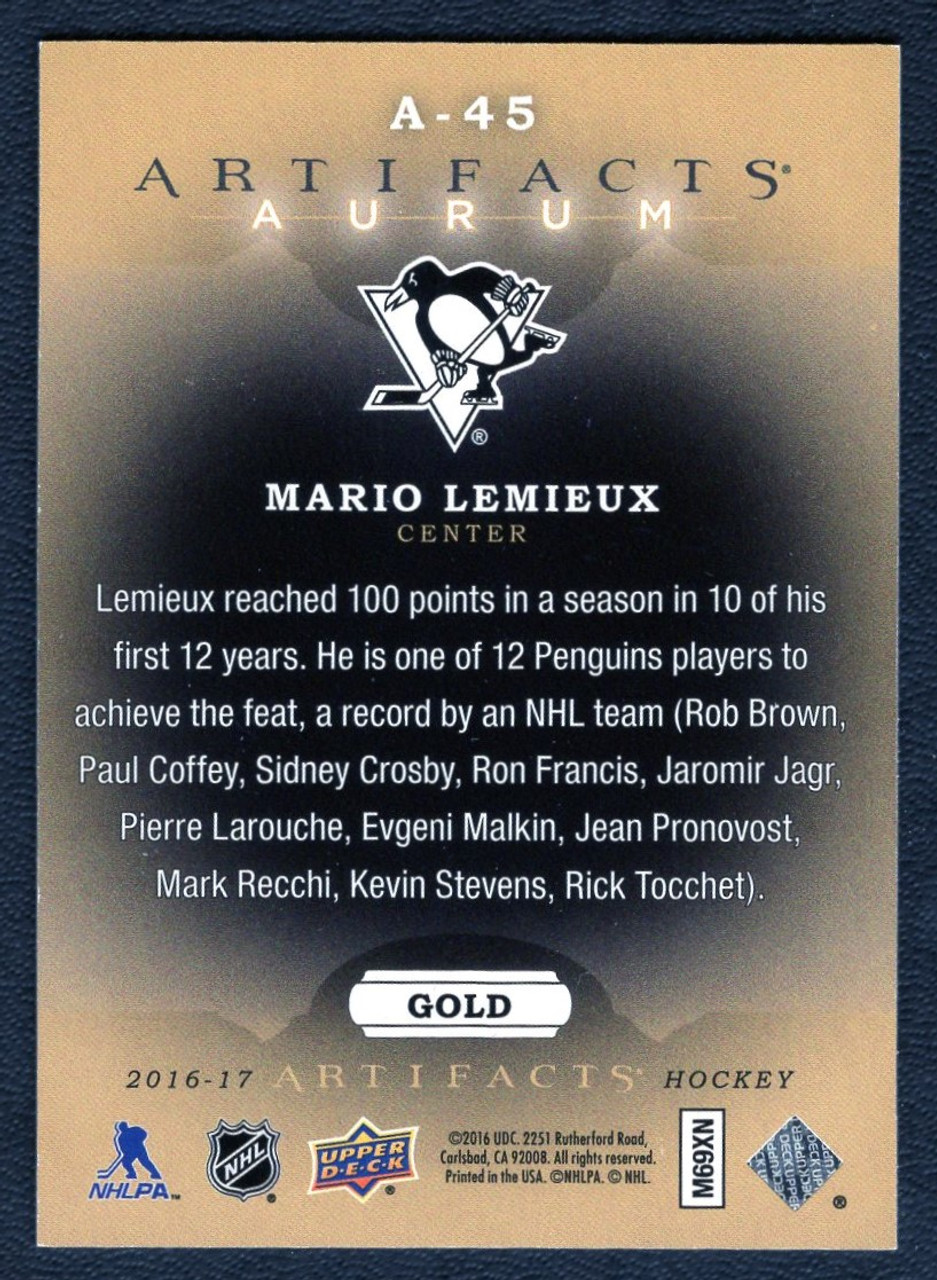 2016-17 Upper Deck Artifacts #A-45 Mario Lemieux Gold Aurum