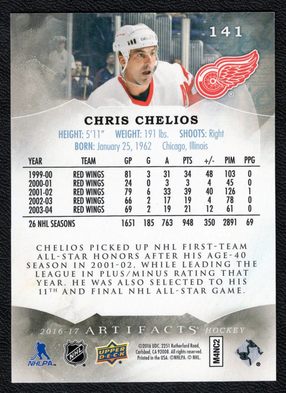 2016-17 Upper Deck Artifacts #141 Chris Chelios Red Parallel 222/299