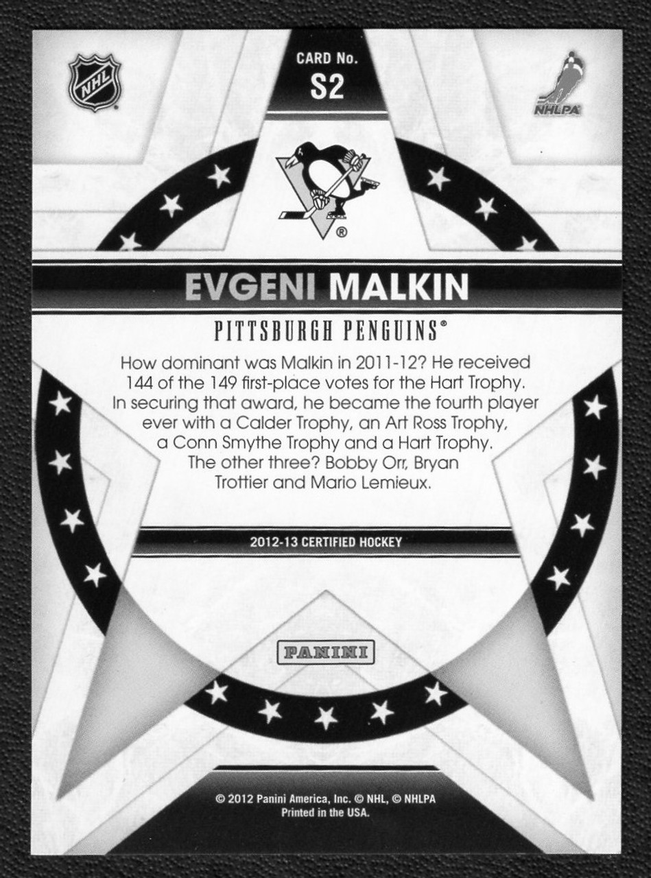 2012-13 Panini Certified #S2 Evgeni Malkin Certified Stars 337/999