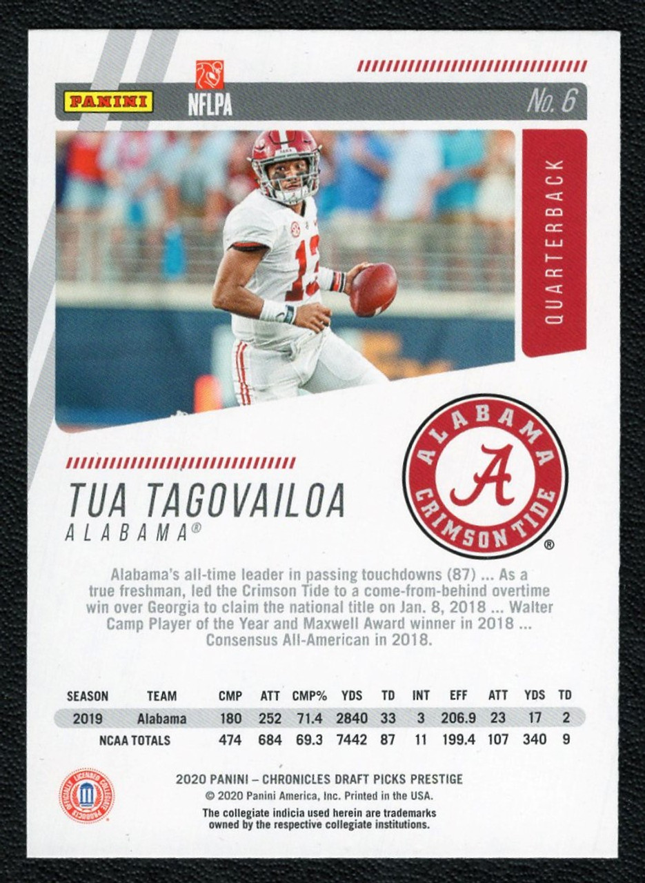 2020 Panini Chronicles Draft Picks #6 Tua Tagovailoa Prestige Rookie/RC