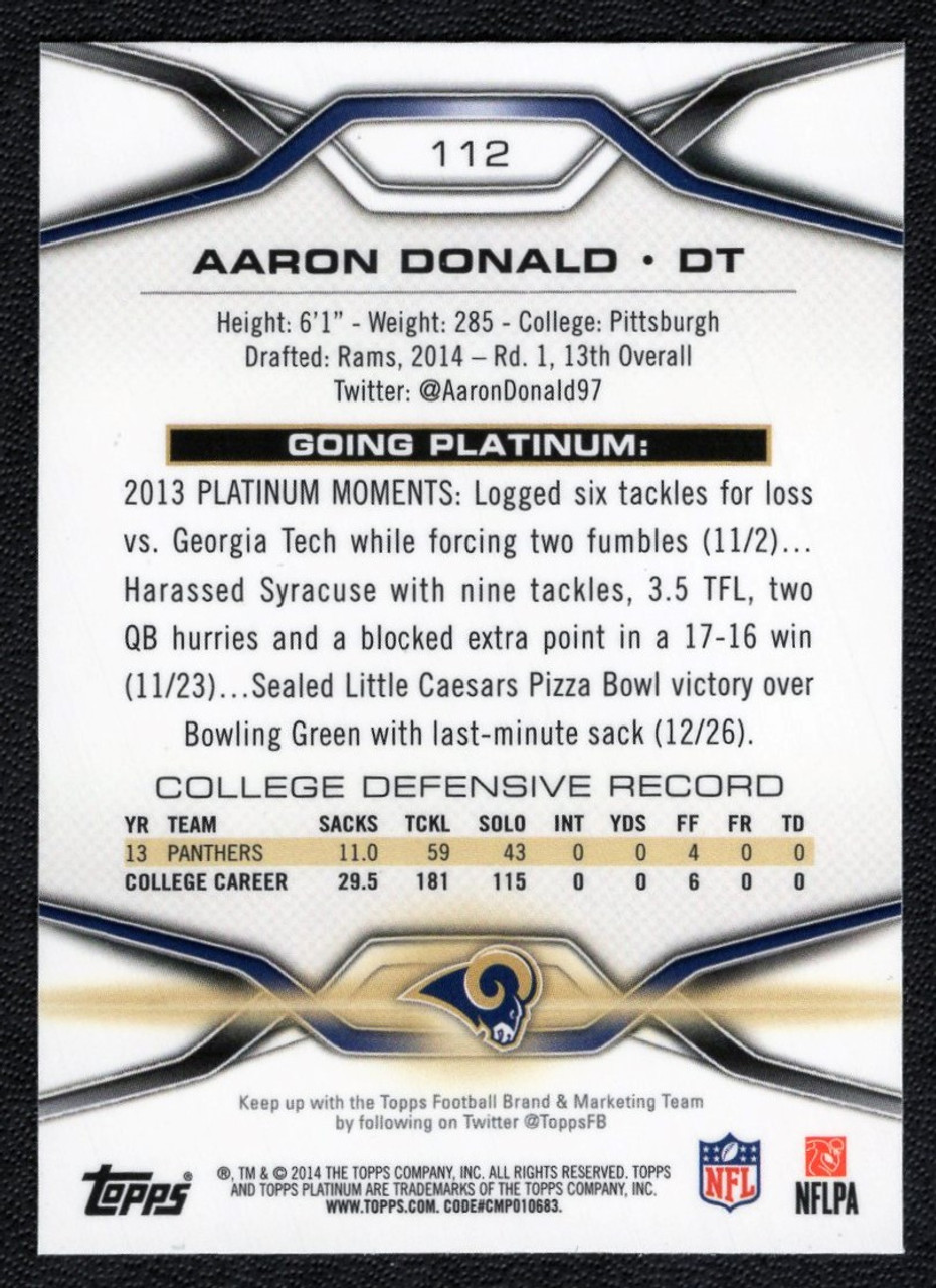 2014 Topps Platinum #112 Aaron Donald Rookie